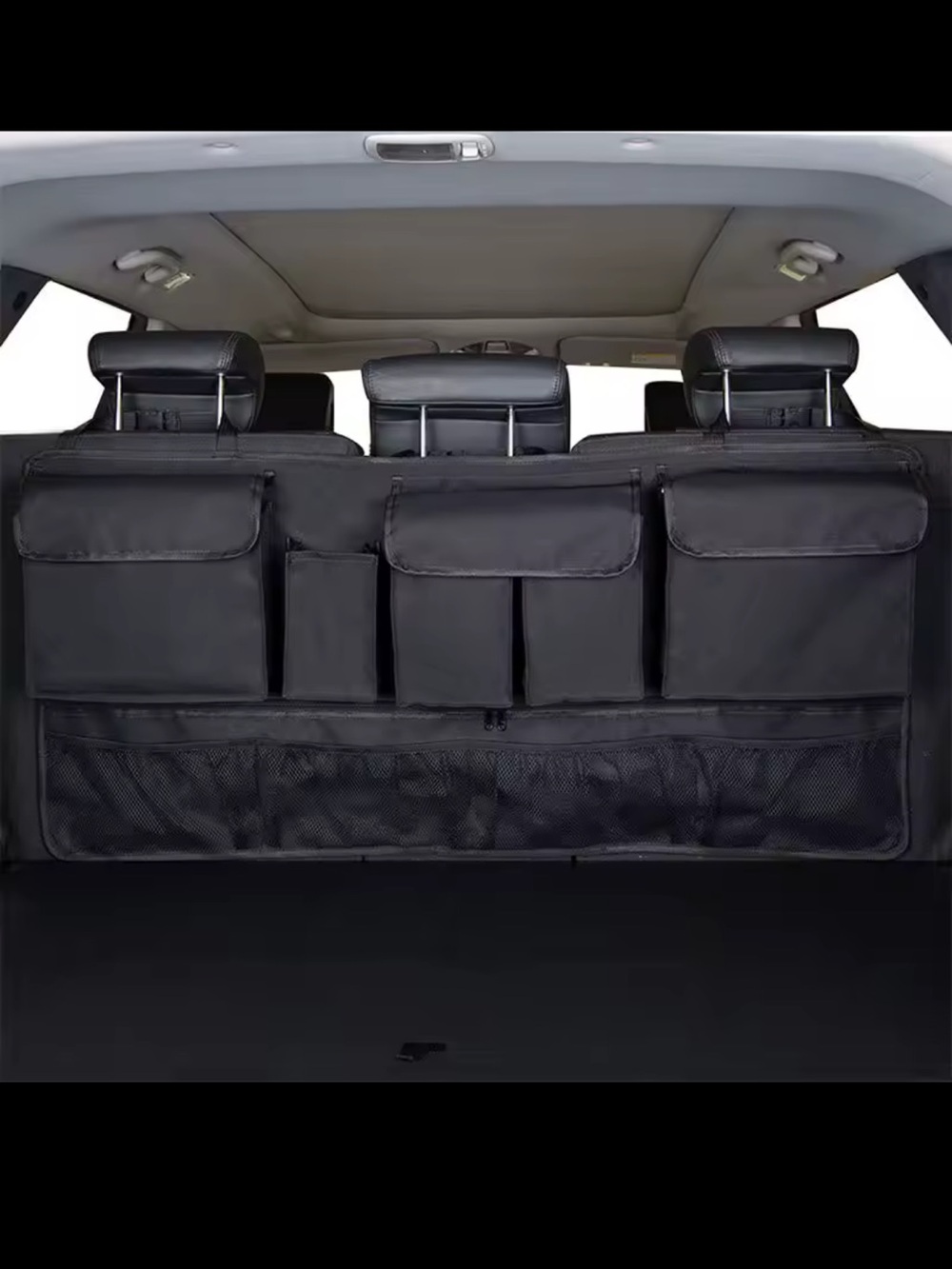 Car Seat Back Organizer in Black